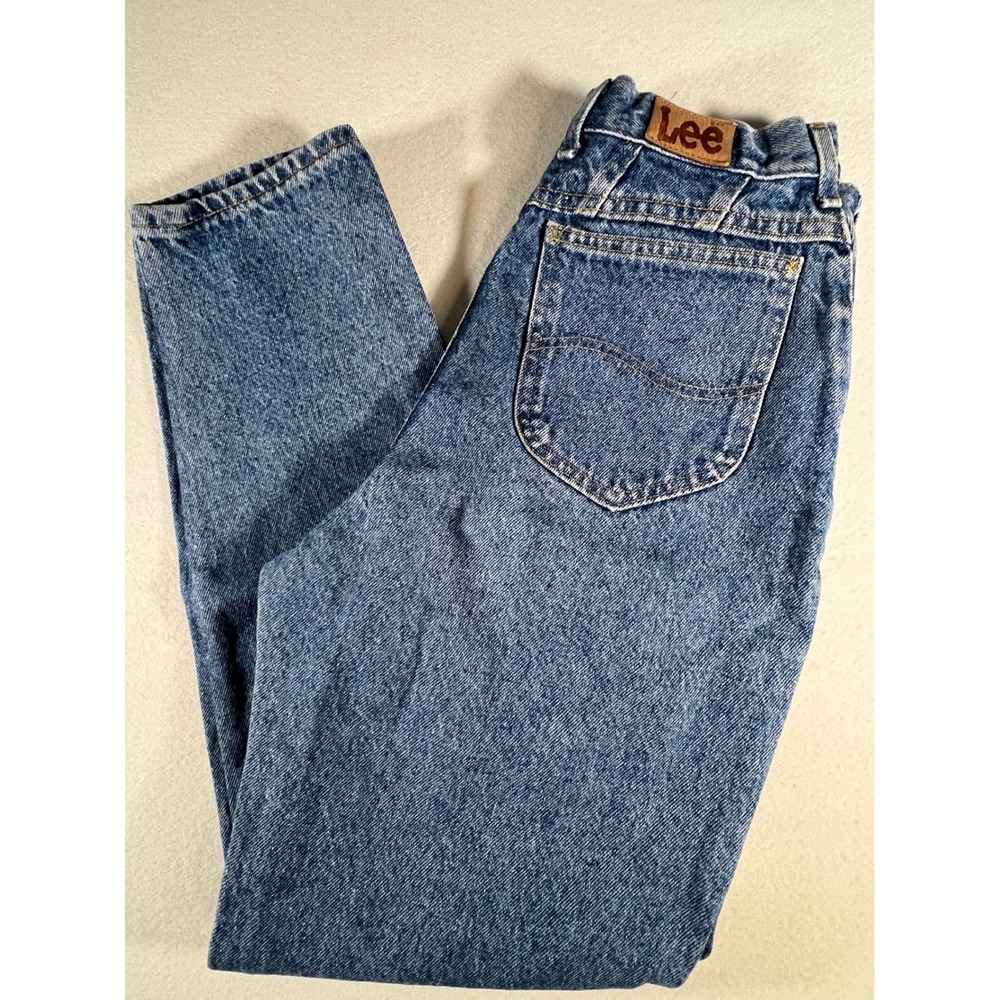 Lee Vintage High Rise Mom Jeans Medium Wash Tapered Leg Made in USA Size 10 MED